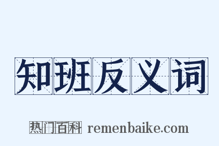 知班反义词是什么意思的图片